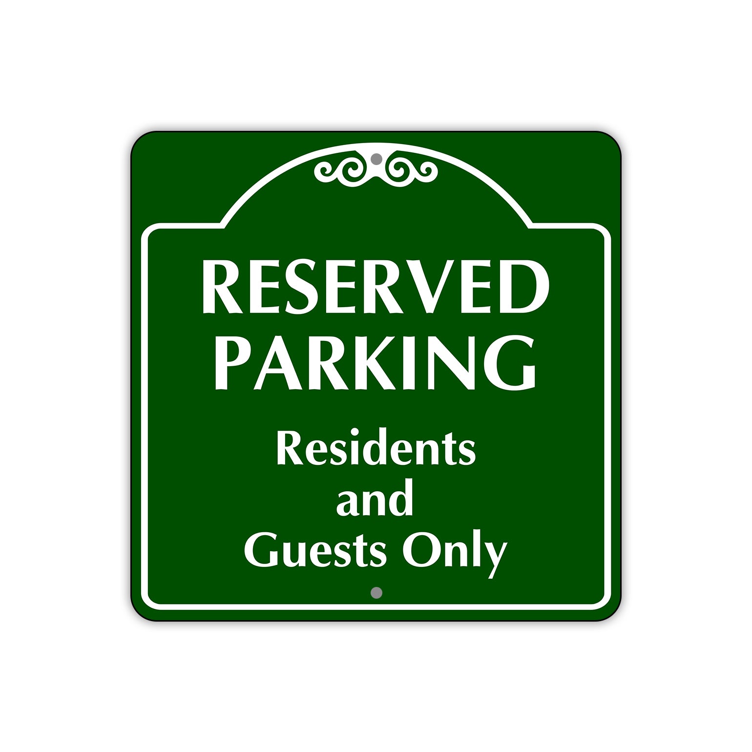 Reserved Parking Residents and Guests Only Square Sign Plate