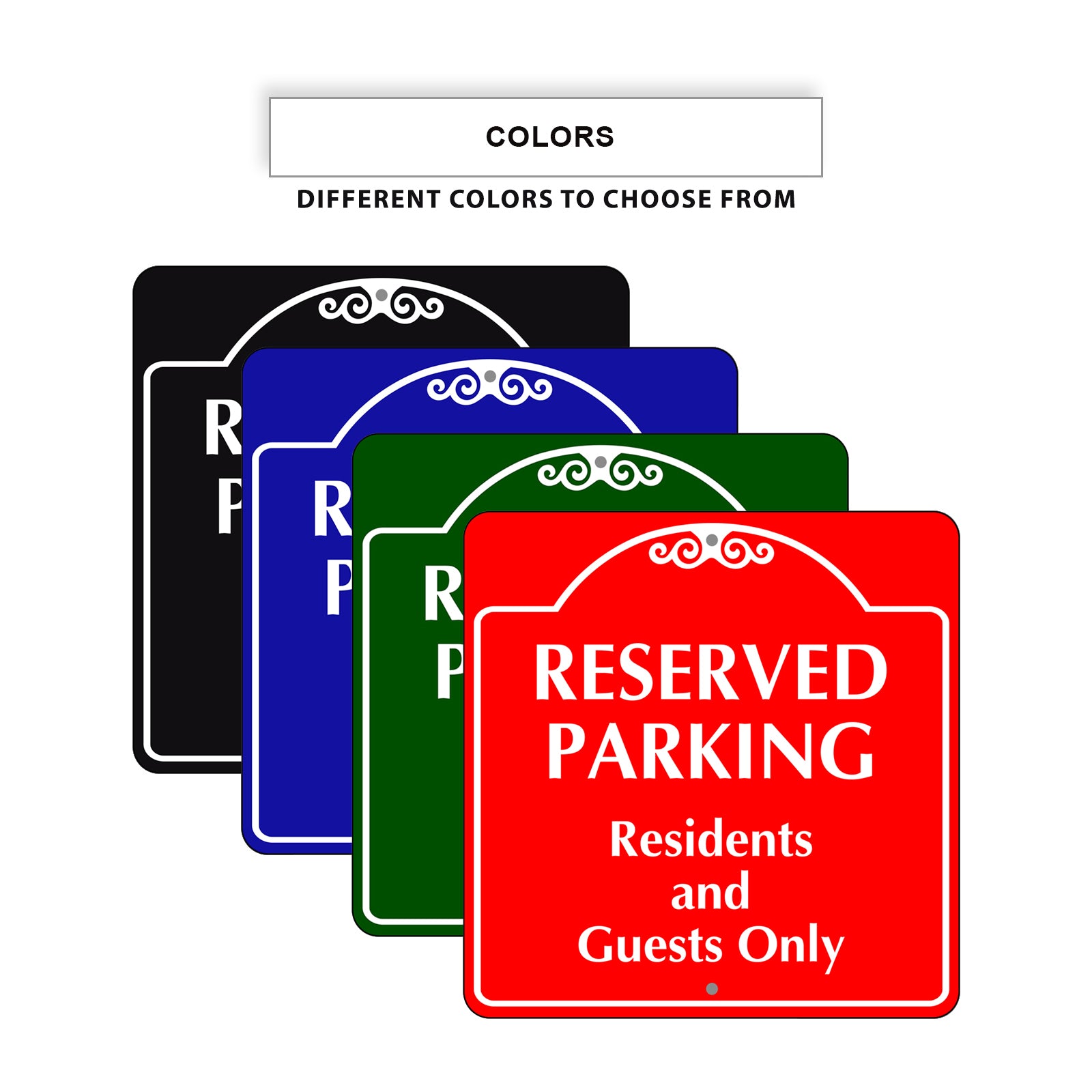 Reserved Parking Residents and Guests Only Square Signs
