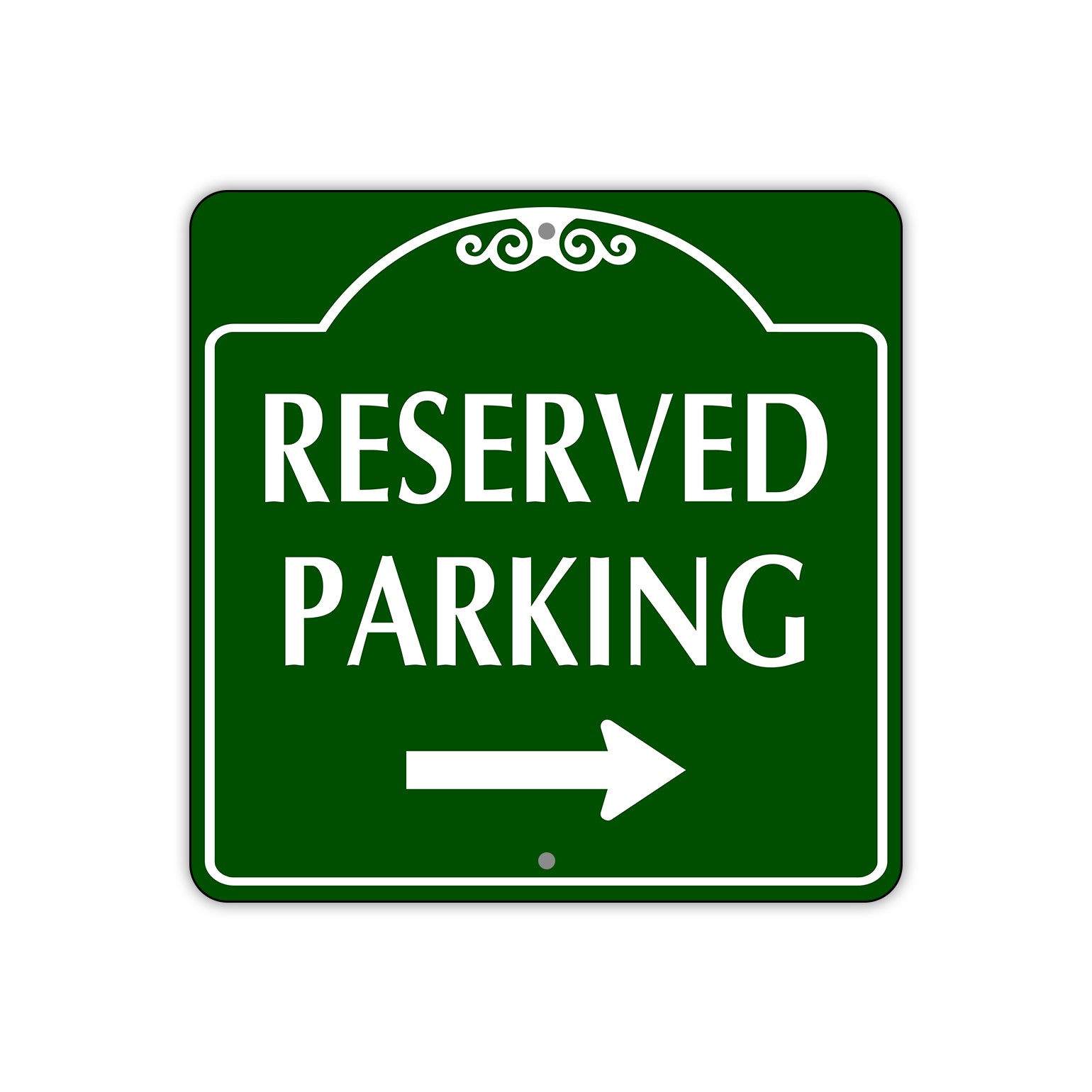 Reserved Parking Right Side Metal Square Sign Plate