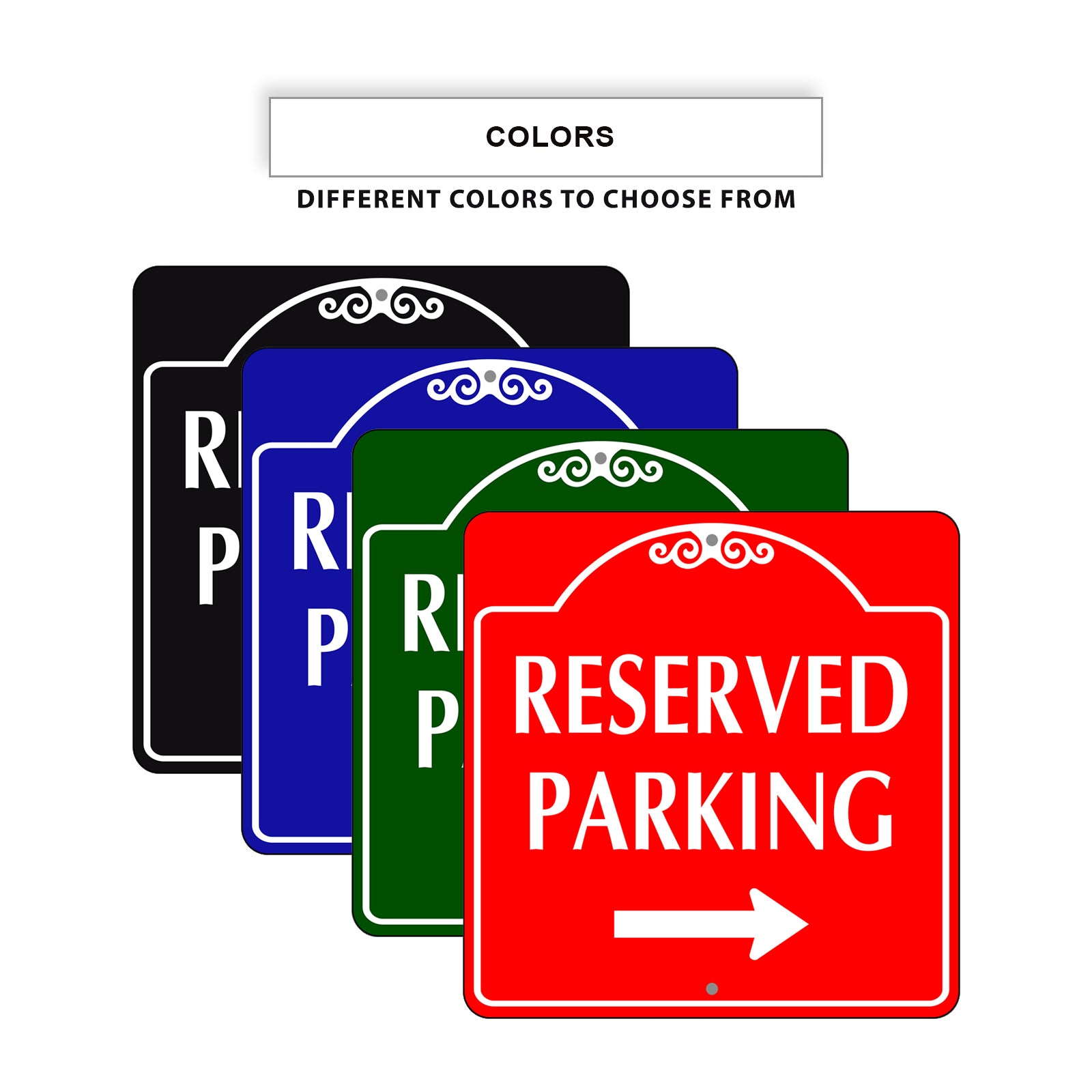 Reserved Parking Right Side Square Signs