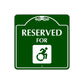 Reserved for Handicap Square Aluminum Colored Sign Plate