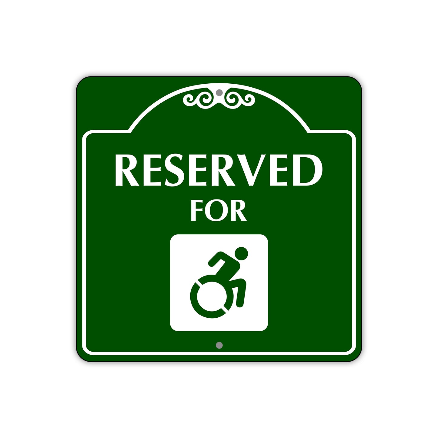 Reserved for Handicap Square Aluminum Colored Sign Plate