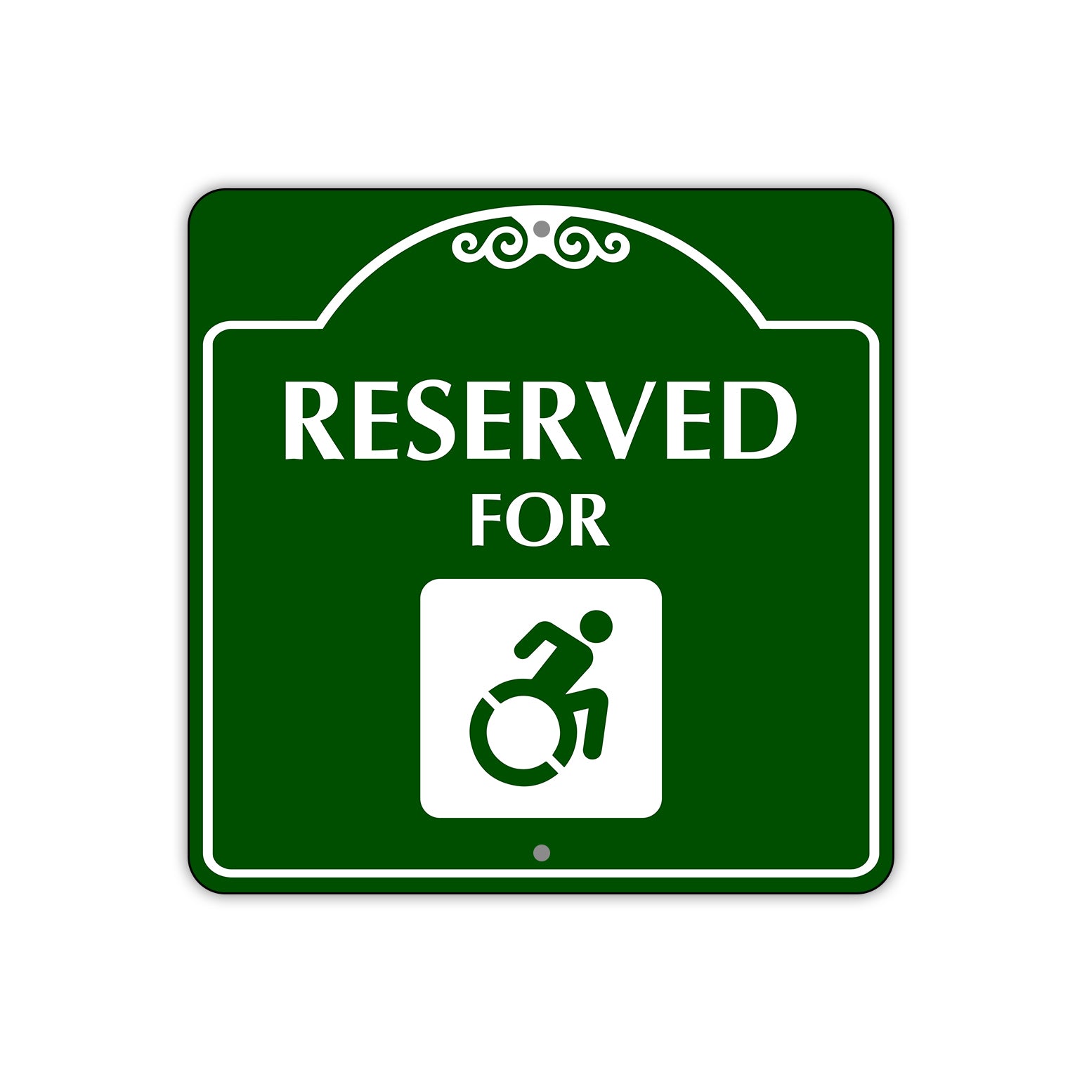 Reserved for Handicap Square Aluminum Colored Sign Plate