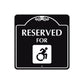 Reserved for Handicap Square Aluminum Colored Sign Plate (Black)