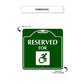 Reserved for Handicap Square Aluminum Colored Sign Plate Dimension