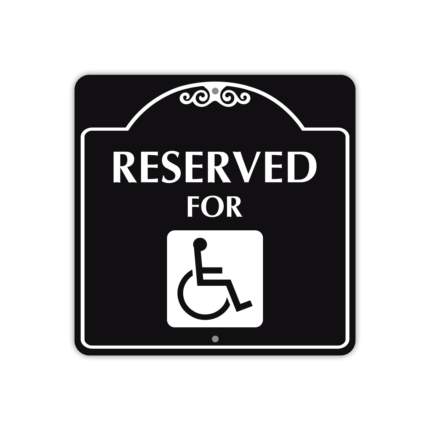 Reserved for Handicap Square Colour Metal Sign  