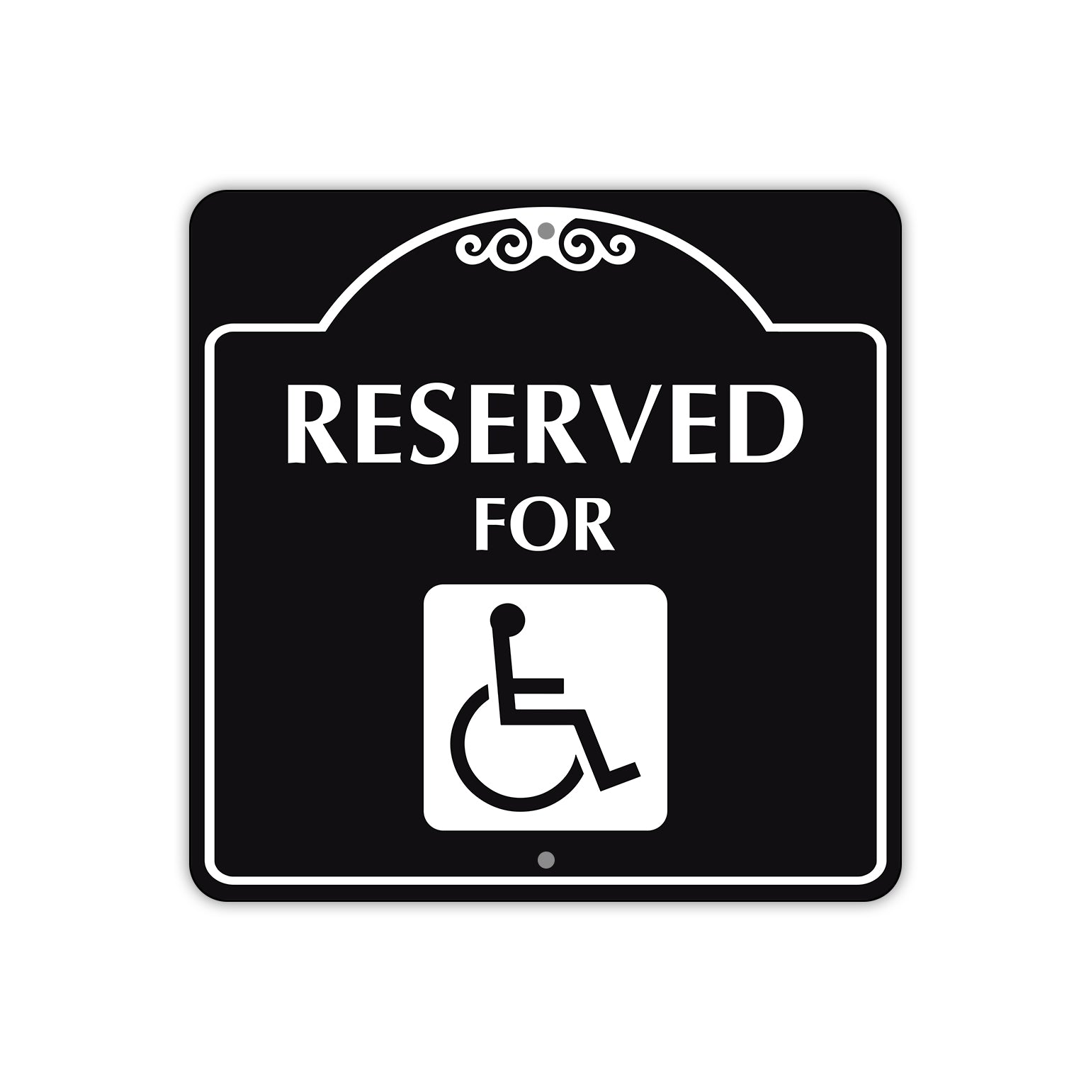 Reserved for Handicap Square Colour Metal Sign  