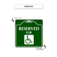 Reserved for Handicap Square Colour Metal Sign Dimension