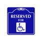 Reserved for Handicap Square Colour Metal Sign Plate