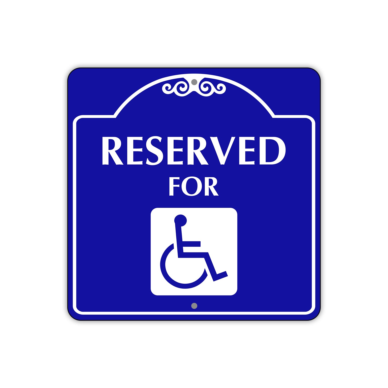 Reserved for Handicap Square Colour Metal Sign Plate