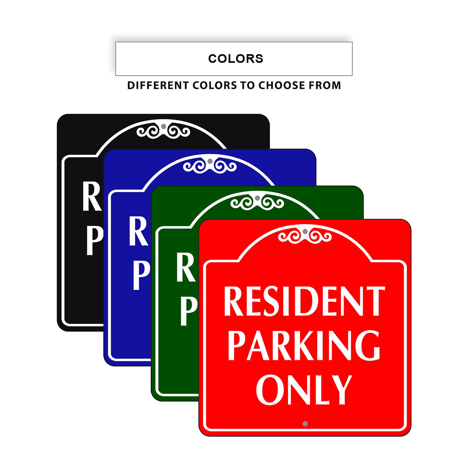 Resident Parking Only Square Aluminum Metal Sign