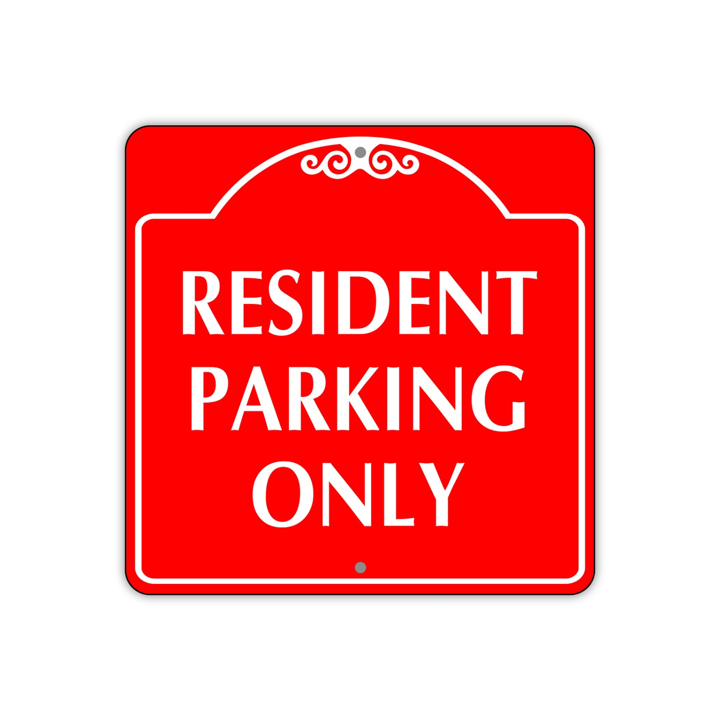 Resident Parking Only Square Aluminum Metal Sign Plate