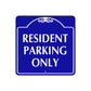 Resident Parking Only Square Metal Sign Plate