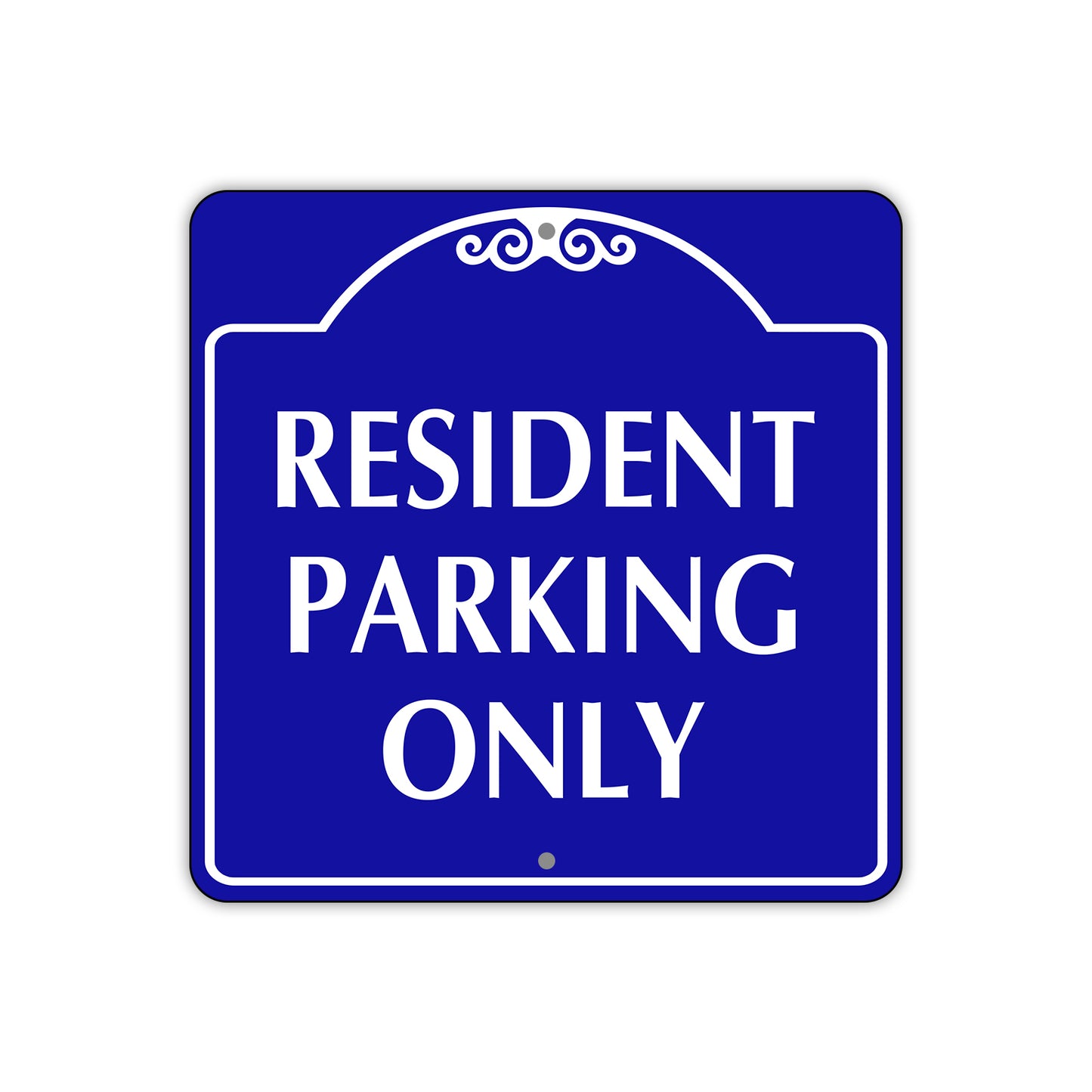 Resident Parking Only Square Metal Sign Plate