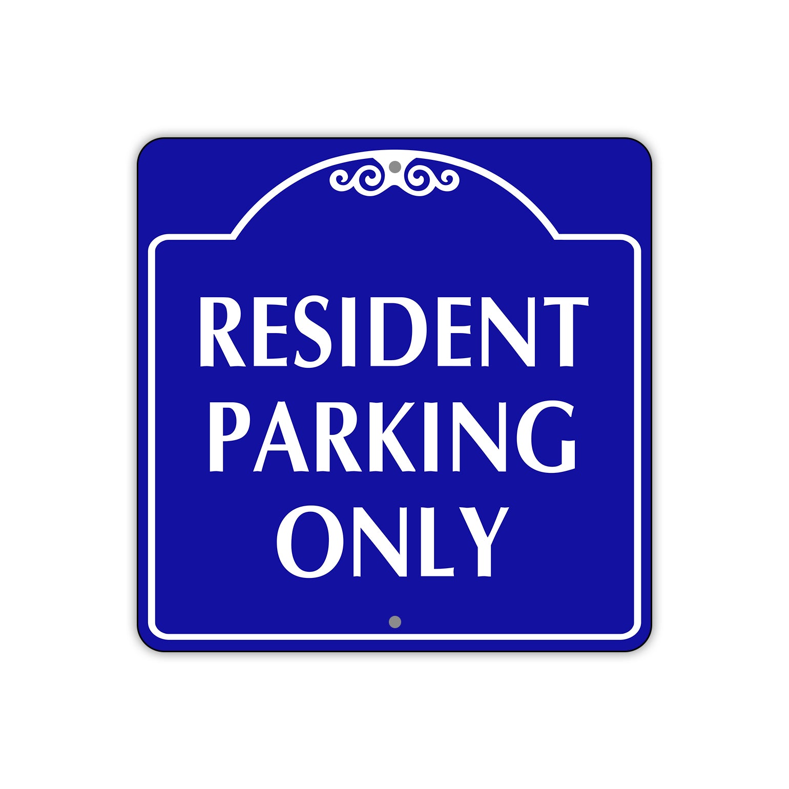 Resident Parking Only Square Metal Sign Plate