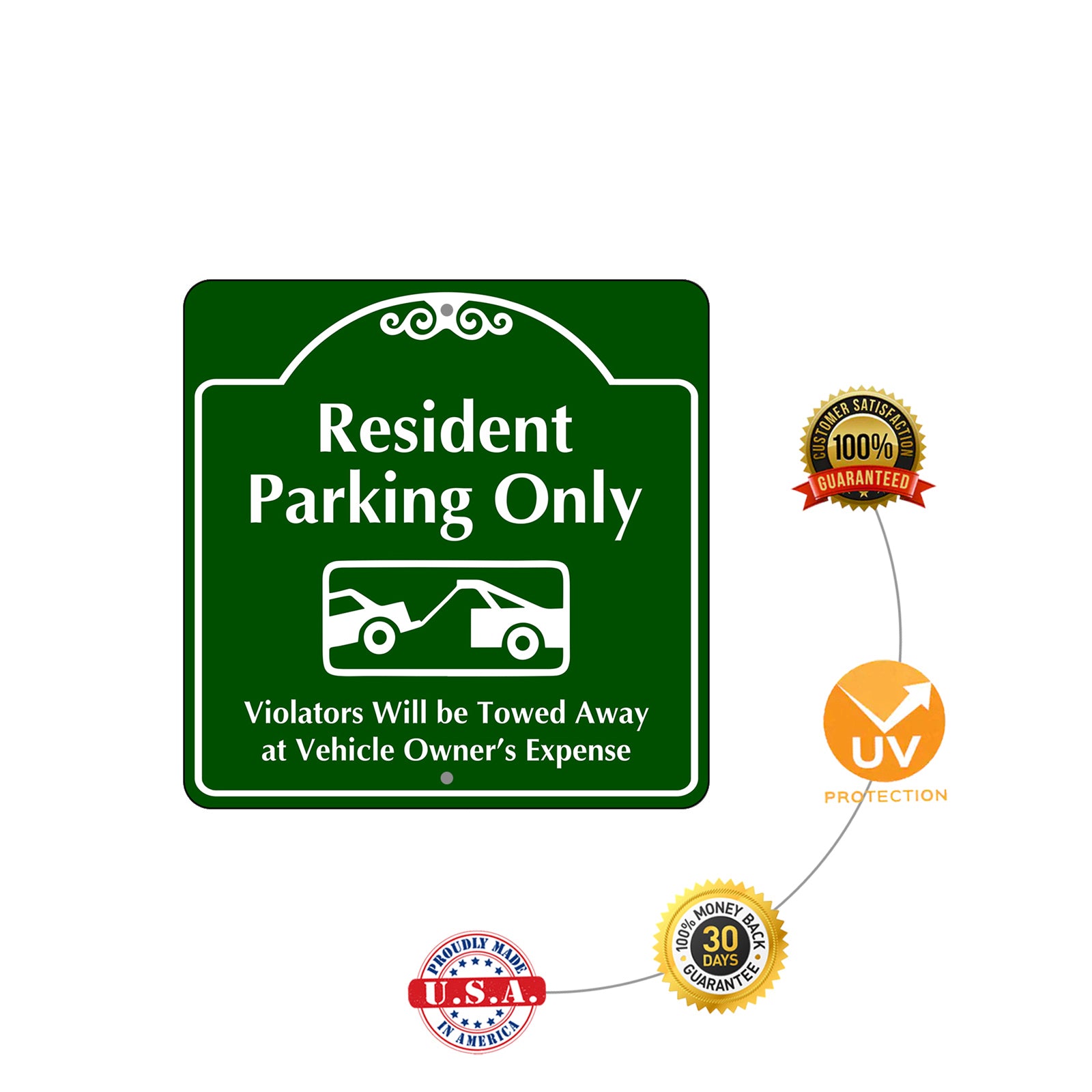 Resident Parking Only Violators Will Be Towed Metal Sign Installation