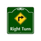Right Turn Side Square Aluminum Signs