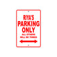 Riya's Name Parking Only All Others Will Be Towed Sign Plate