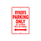 Ryker's Name Parking Only All Others Will Be Towed Metal Sign Plate