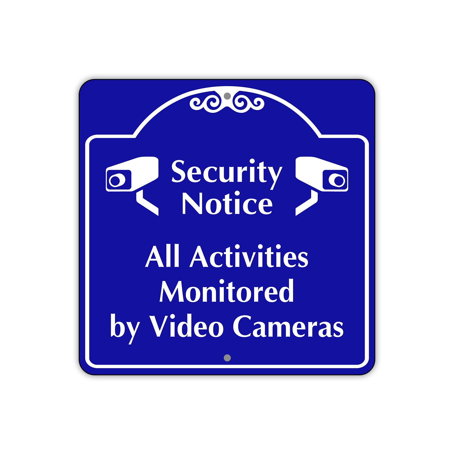 Security Notice All Activities Monitored by Video Cameras Metal Sign Plate