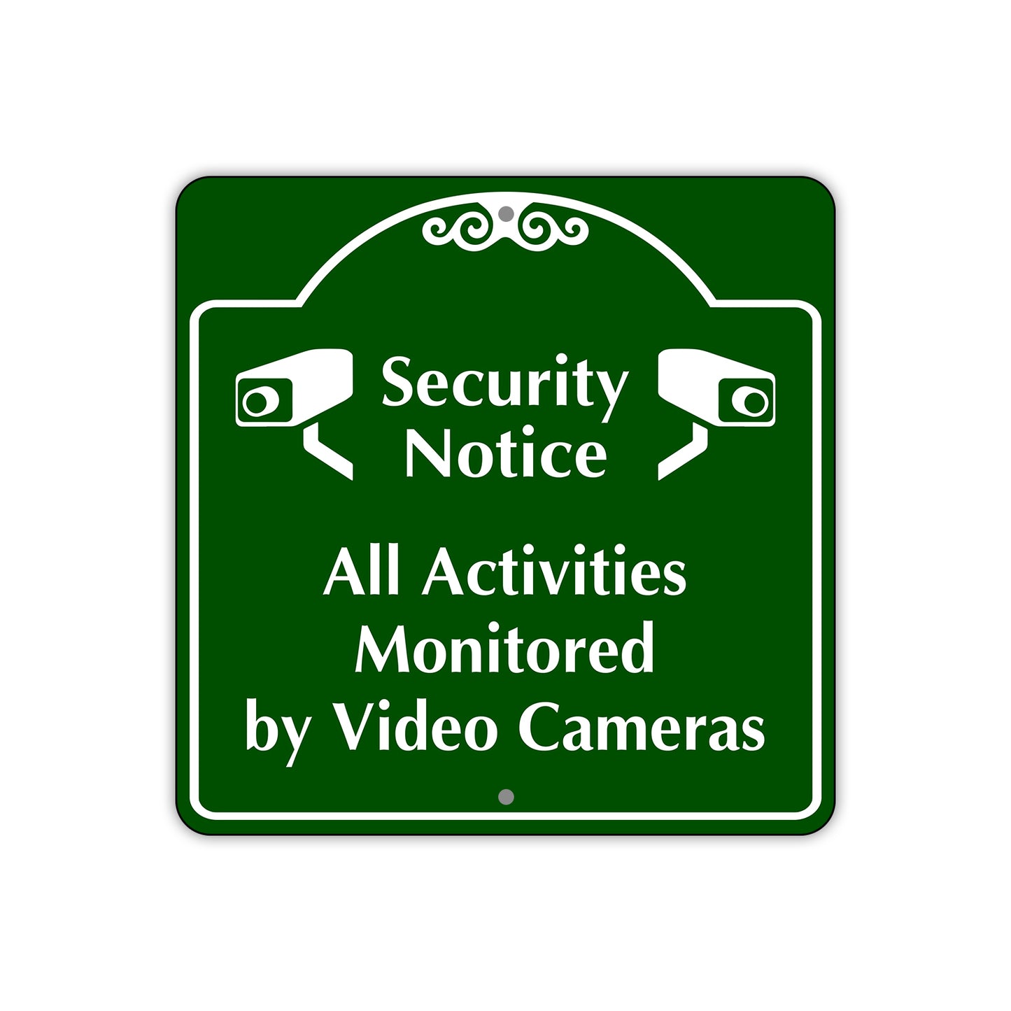 Security Notice All Activities Monitored by Video Cameras Sign Plate