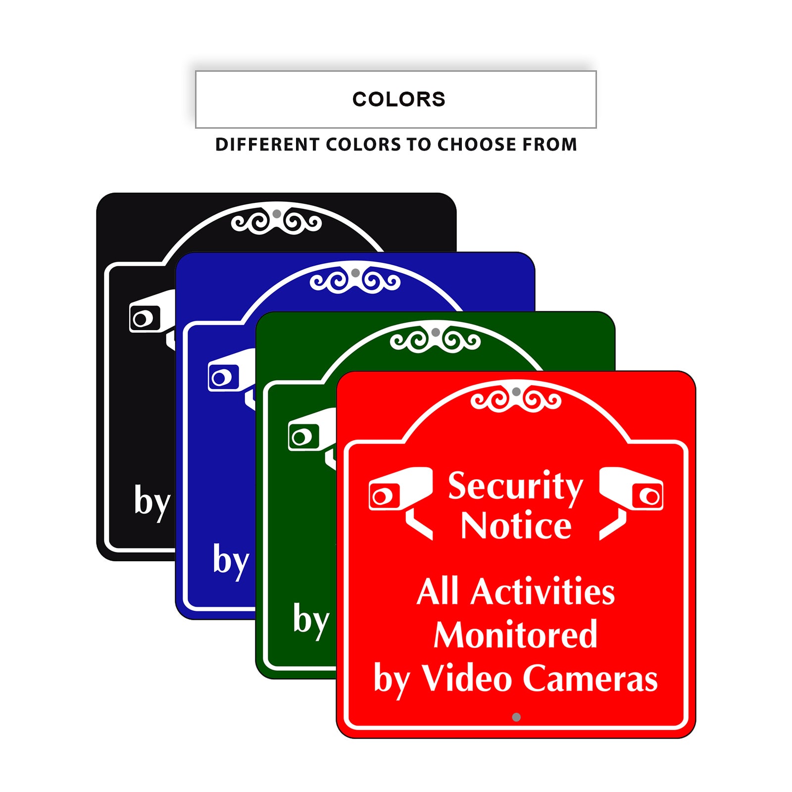 Security Notice All Activities Monitored by Video Cameras Signs
