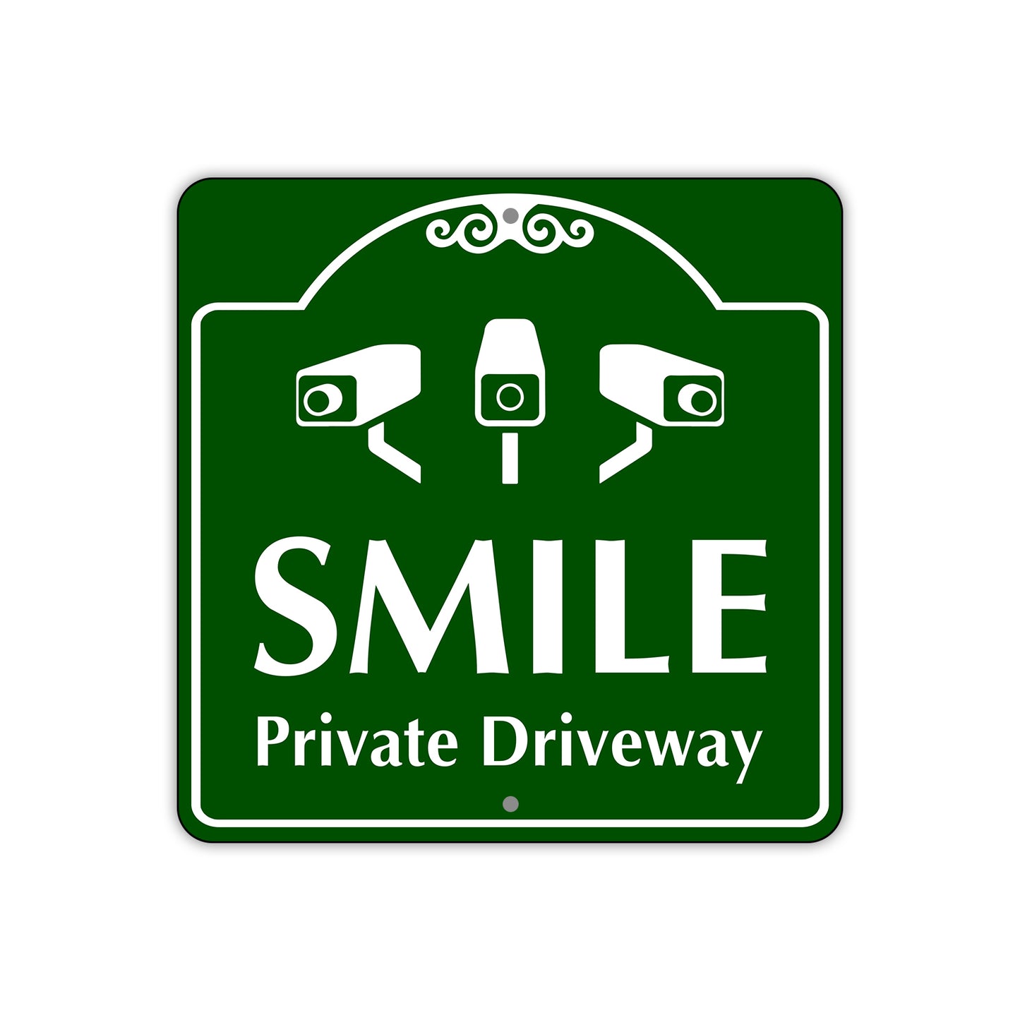 Smile Private Driveway Square Sign Plate