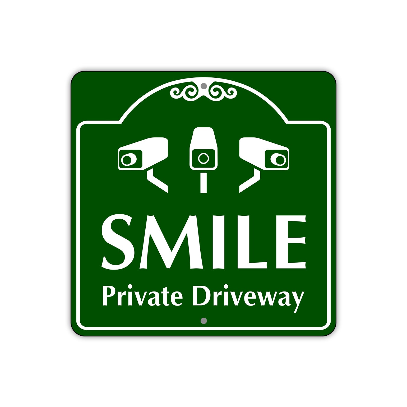 Smile Private Driveway Square Sign Plate
