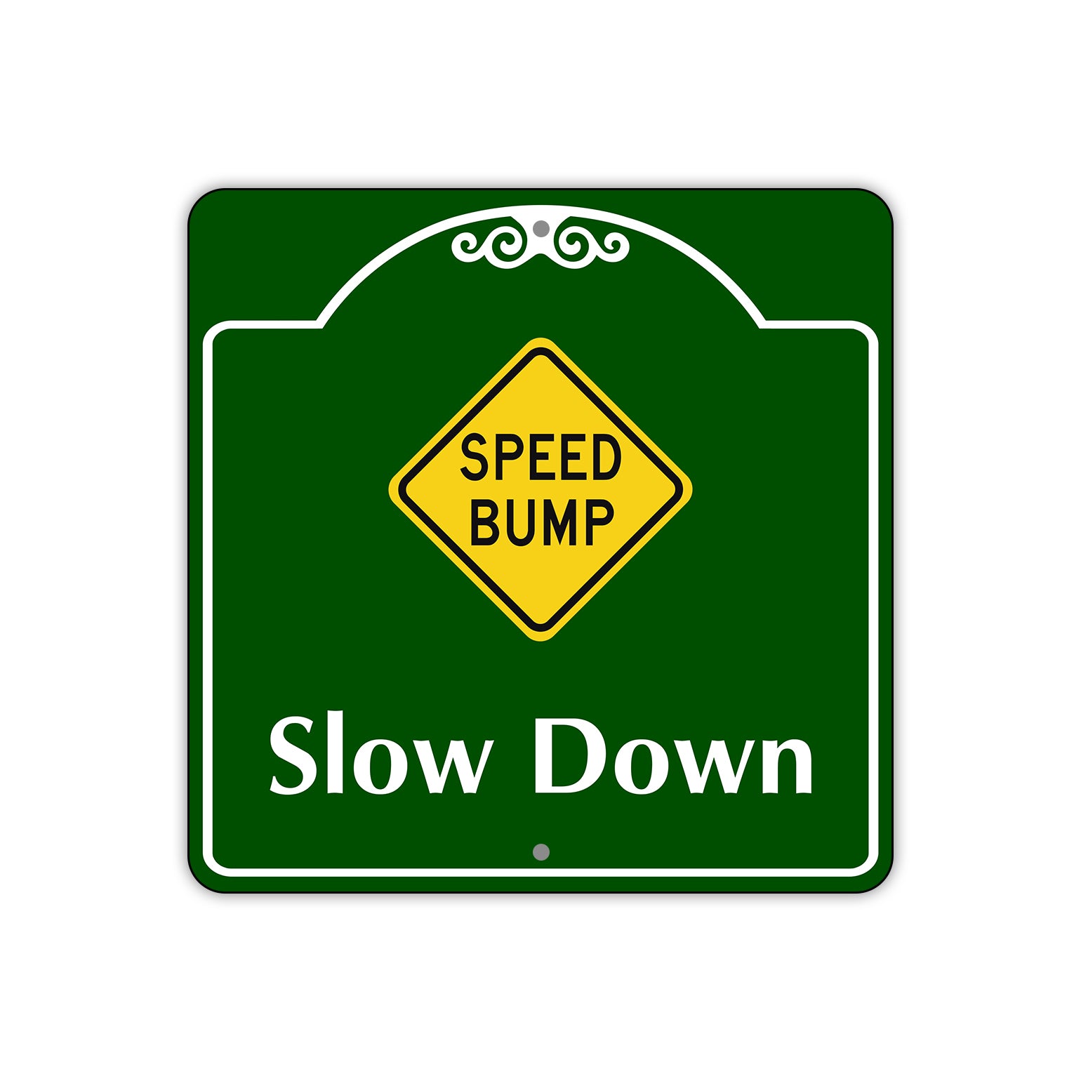 Speed Bump Slow Down Square Sign