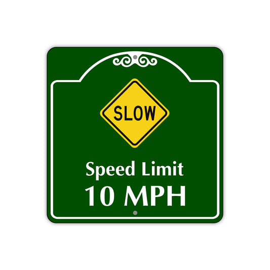 Speed Limit 10 MPH Square Aluminum Sign