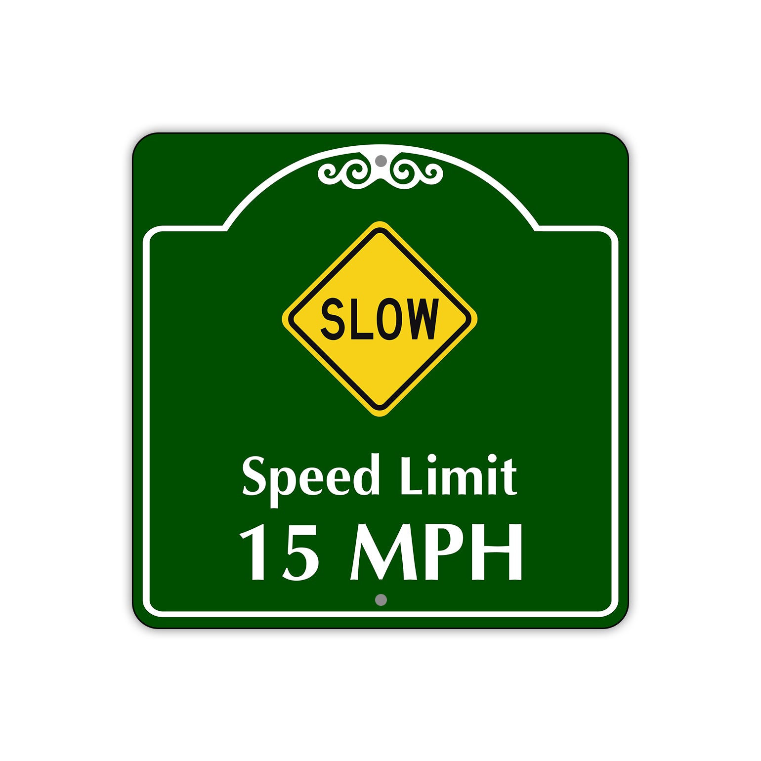 Speed Limit 15 MPH Square Aluminum Sign