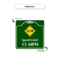Speed Limit 15 MPH Square Aluminum Sign Dimension