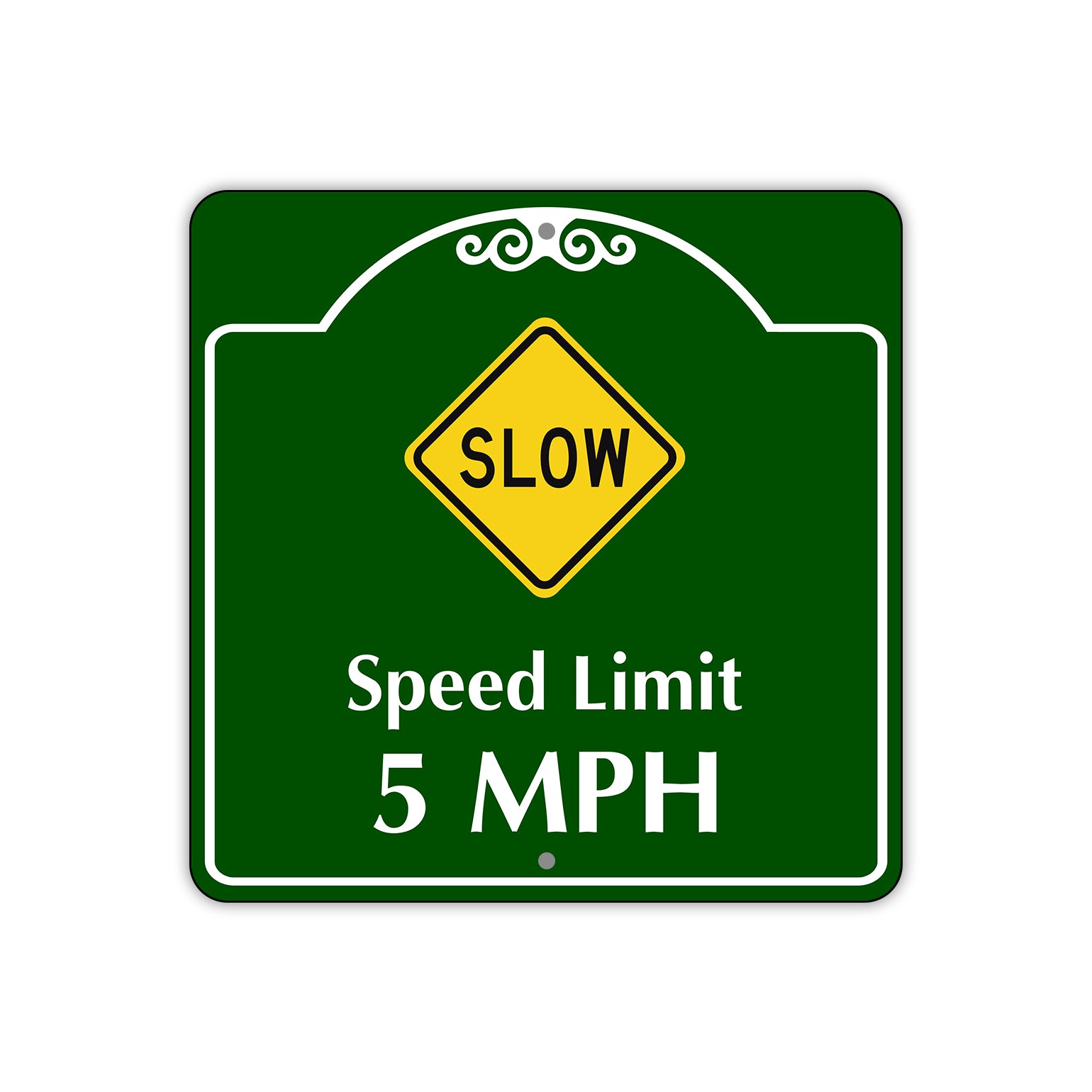 Speed Limit 5 MPH Square Aluminum Sign