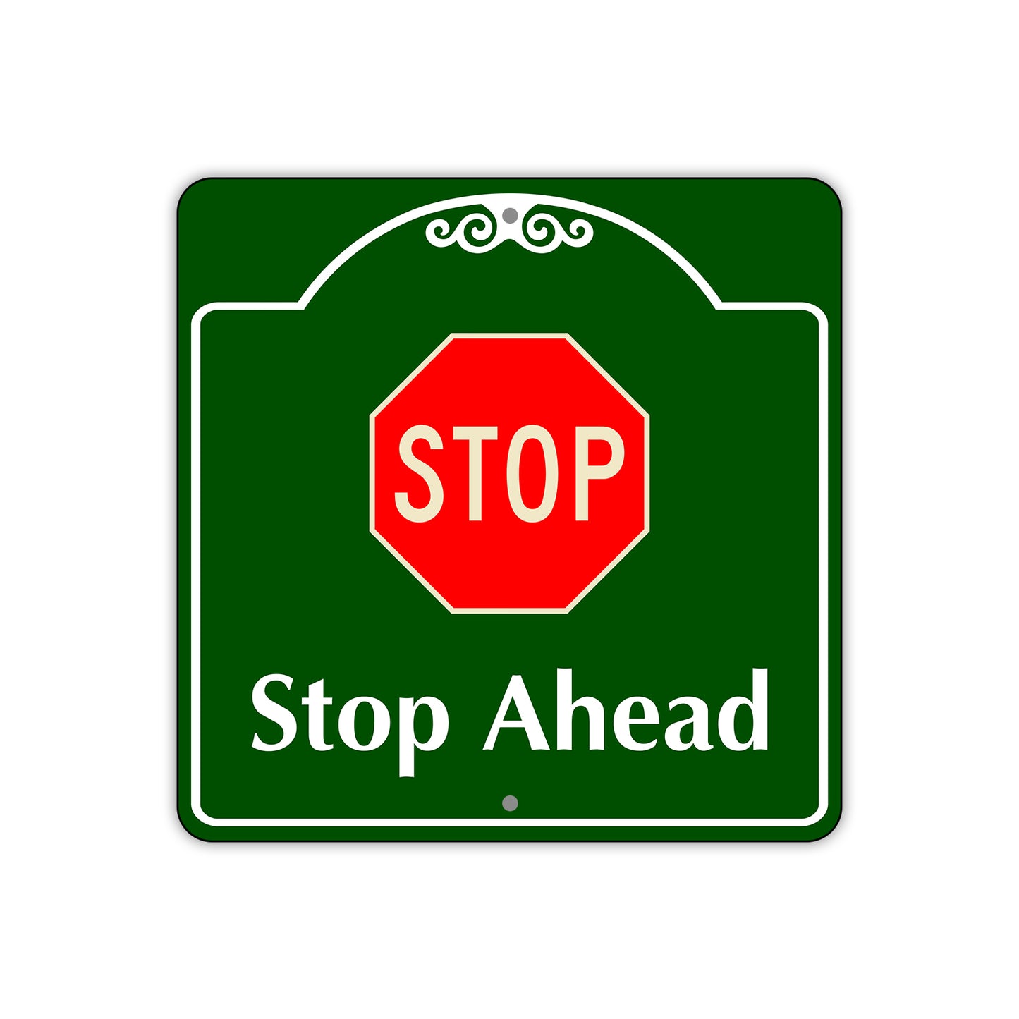 Stop Ahead Square Aluminum Metal Sign