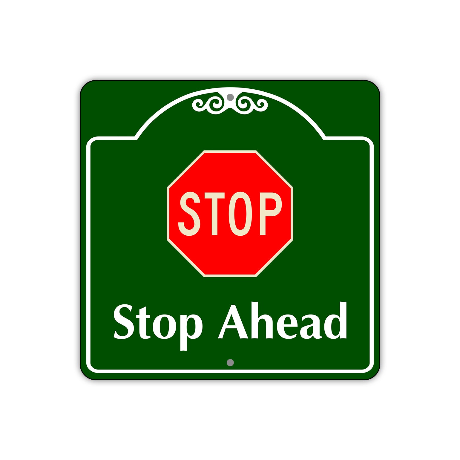 Stop Ahead Square Aluminum Metal Sign