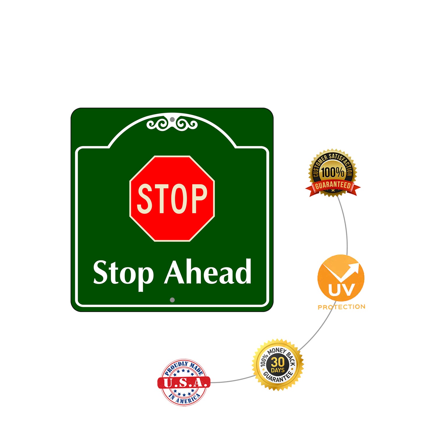 Stop Ahead Square Aluminum Metal Sign Process