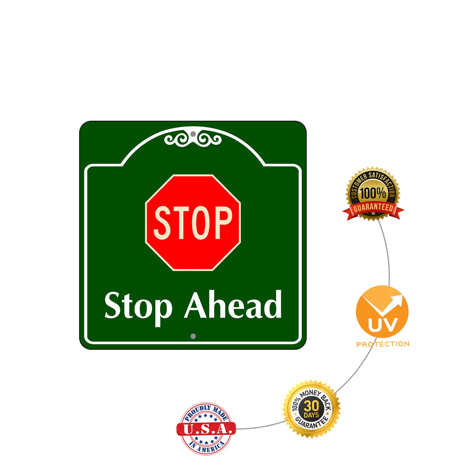 Stop Ahead Square Aluminum Metal Sign Process