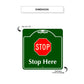 Stop Here Square Aluminum Metal Sign Dimension