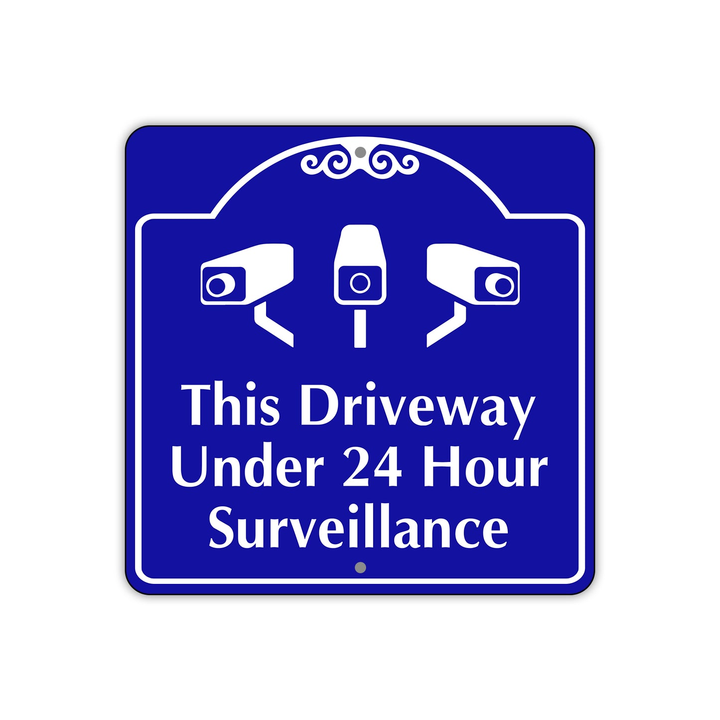 This Driveway Under 24 Hours Surveillance Metal Sign Plate