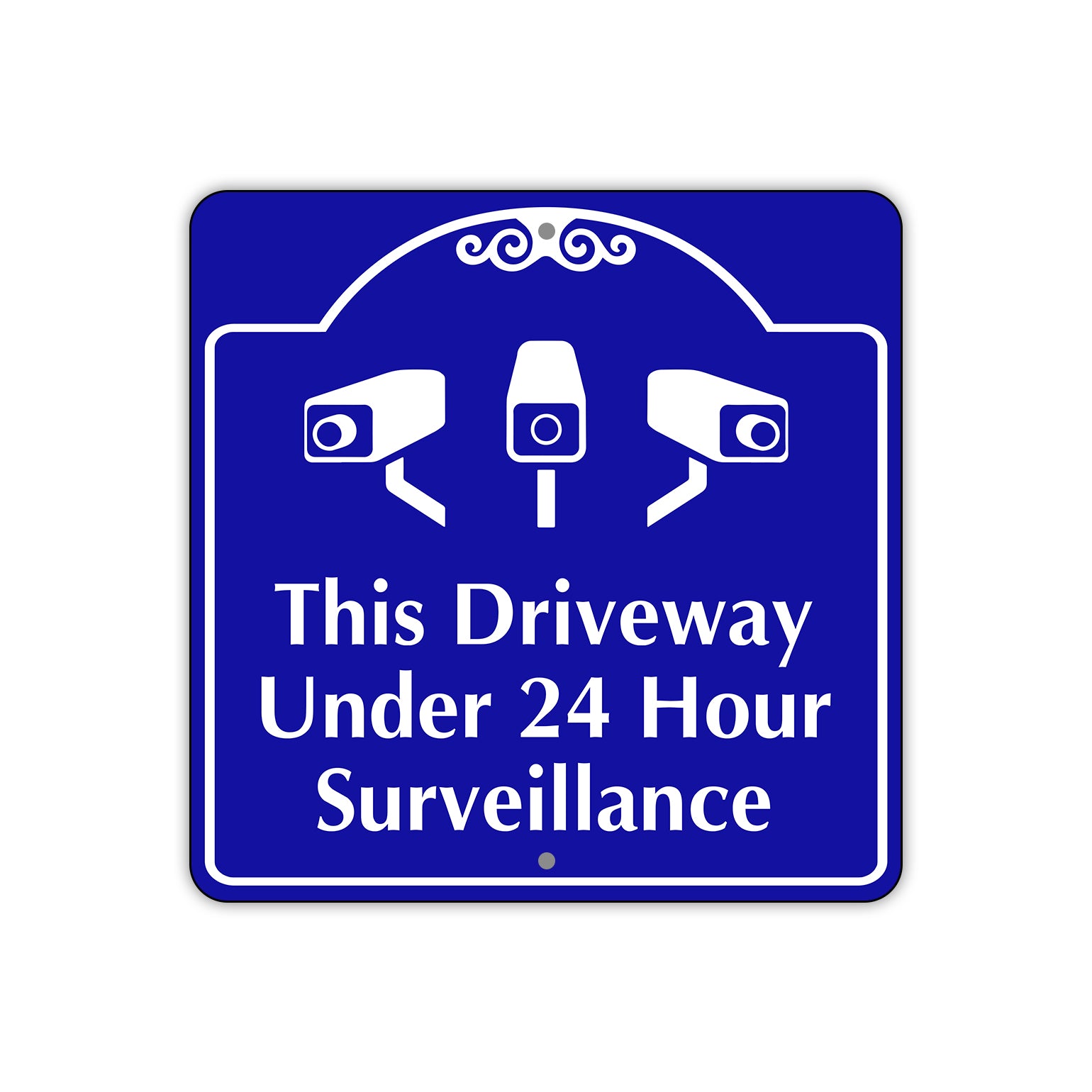 This Driveway Under 24 Hours Surveillance Metal Sign Plate