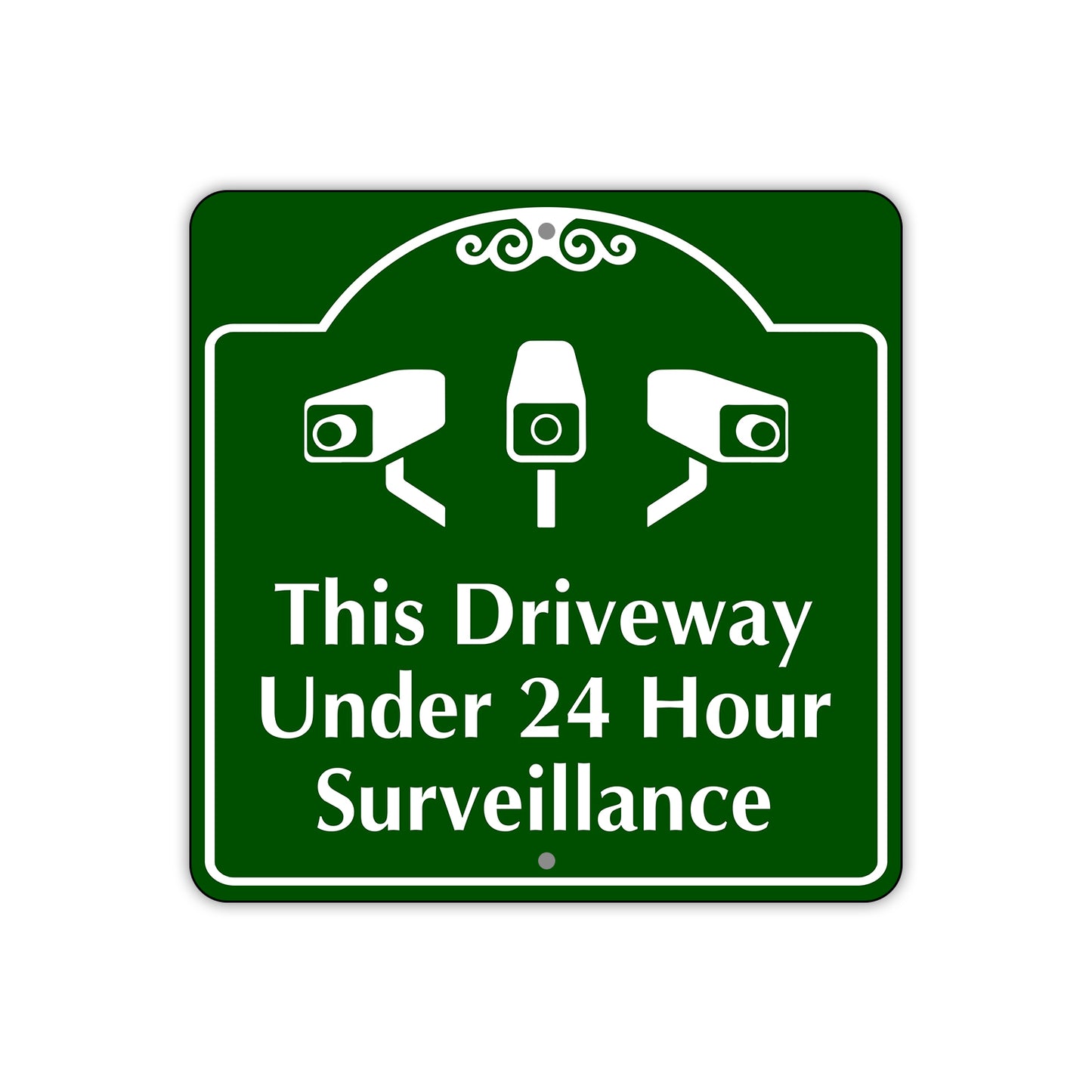 This Driveway Under 24 Hours Surveillance Sign Plate
