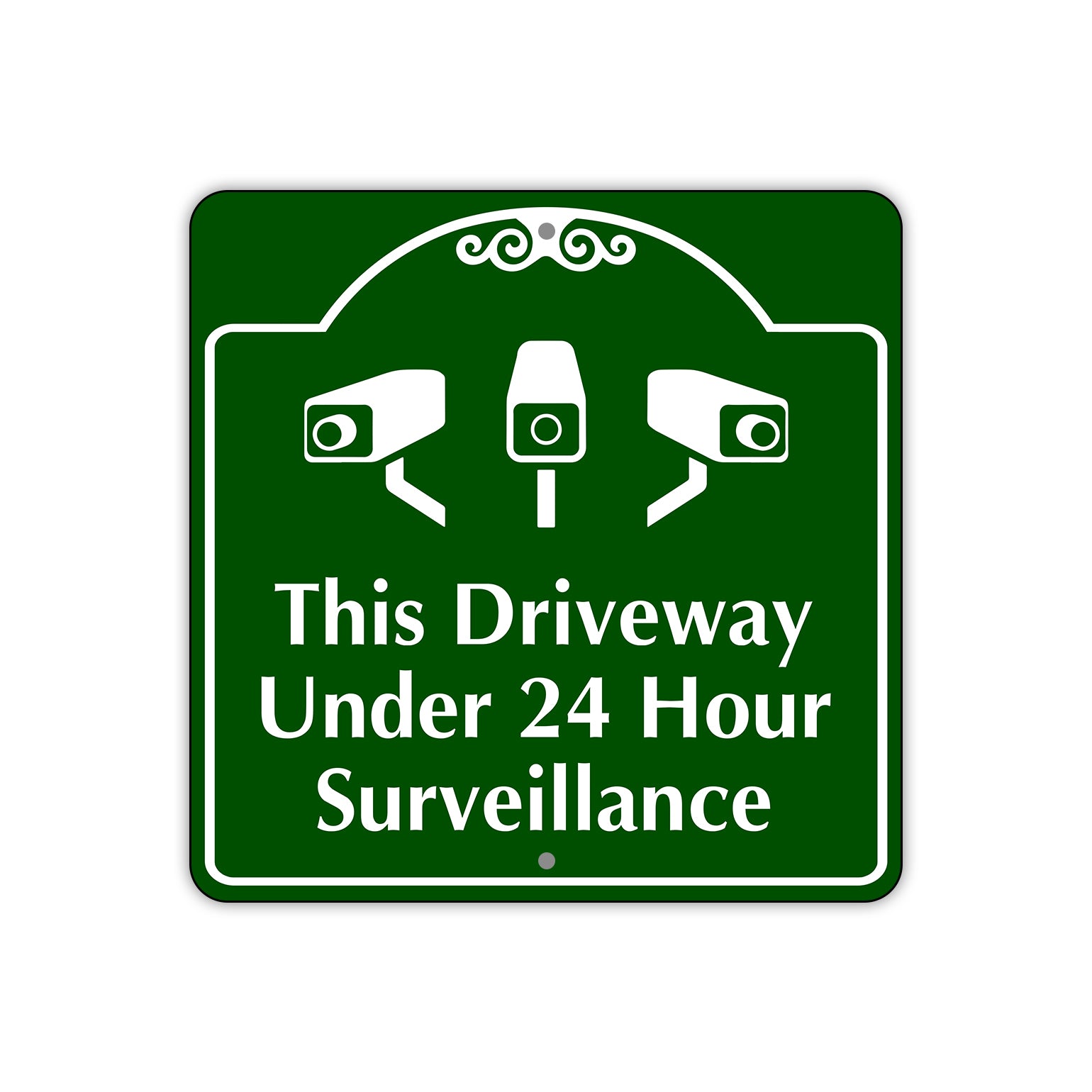 This Driveway Under 24 Hours Surveillance Sign Plate