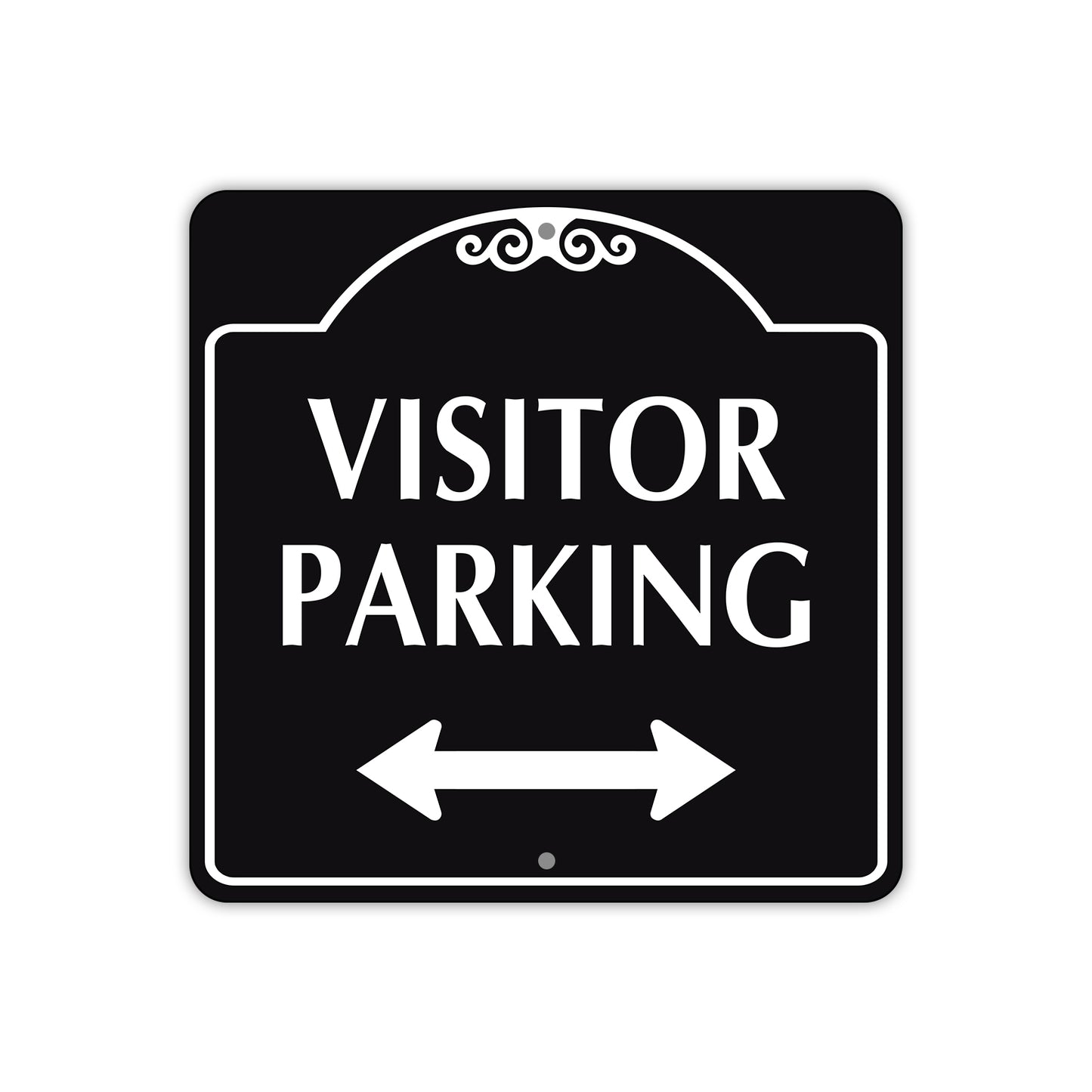 Visitor Parking Both Side Metal Sign Plate (black)