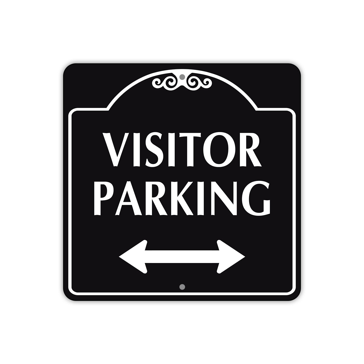 Visitor Parking Both Side Metal Sign Plate (black)