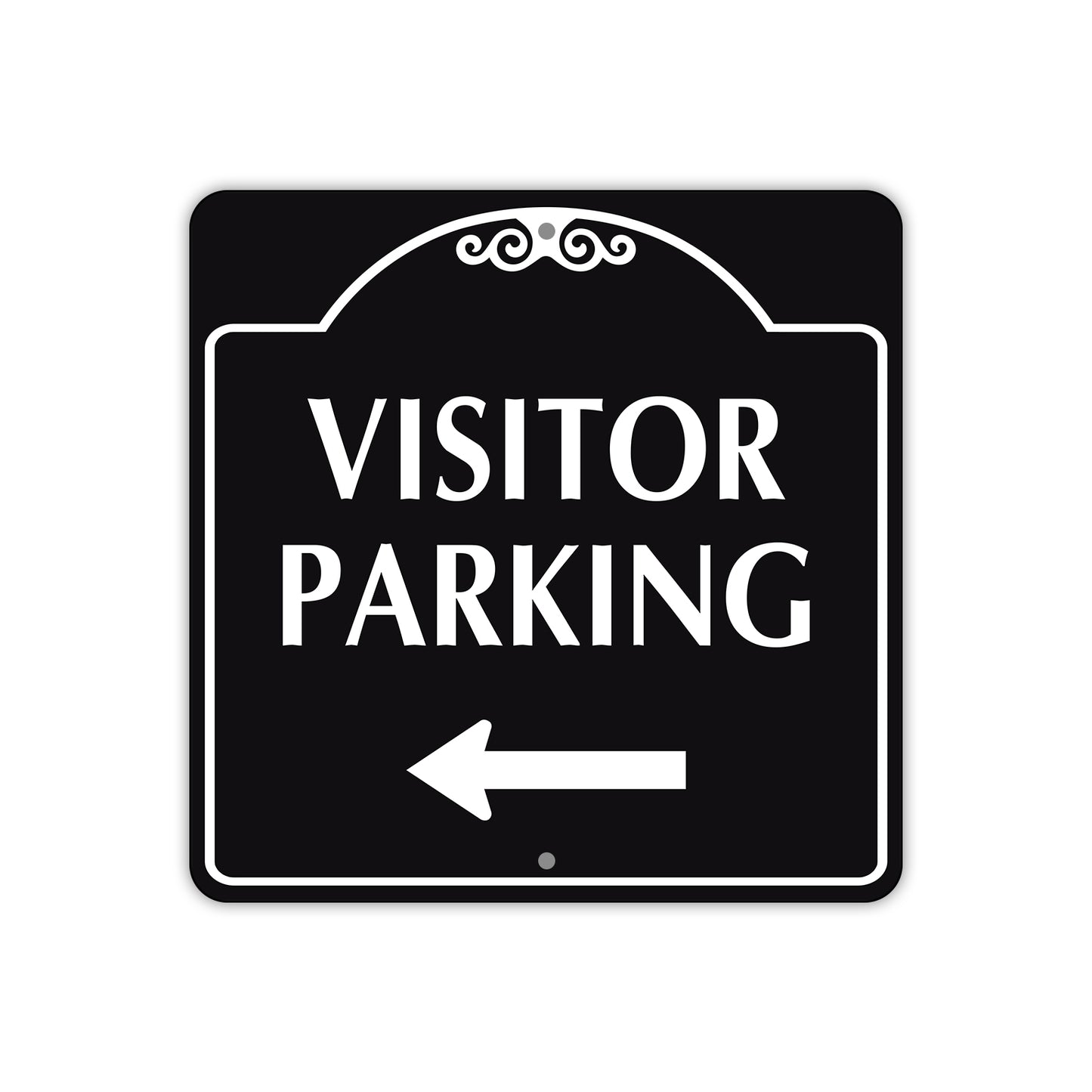 Visitor Parking Left Side Square Metal Sign  