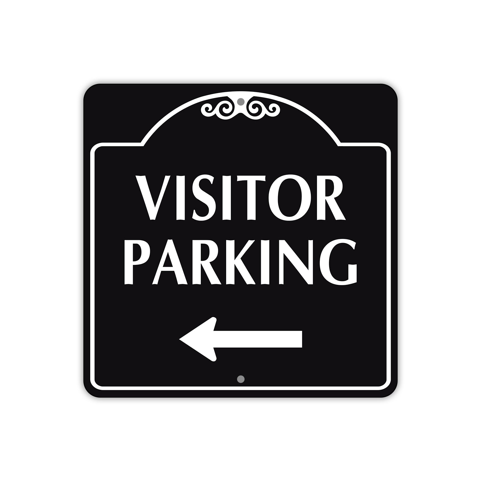 Visitor Parking Left Side Square Metal Sign  