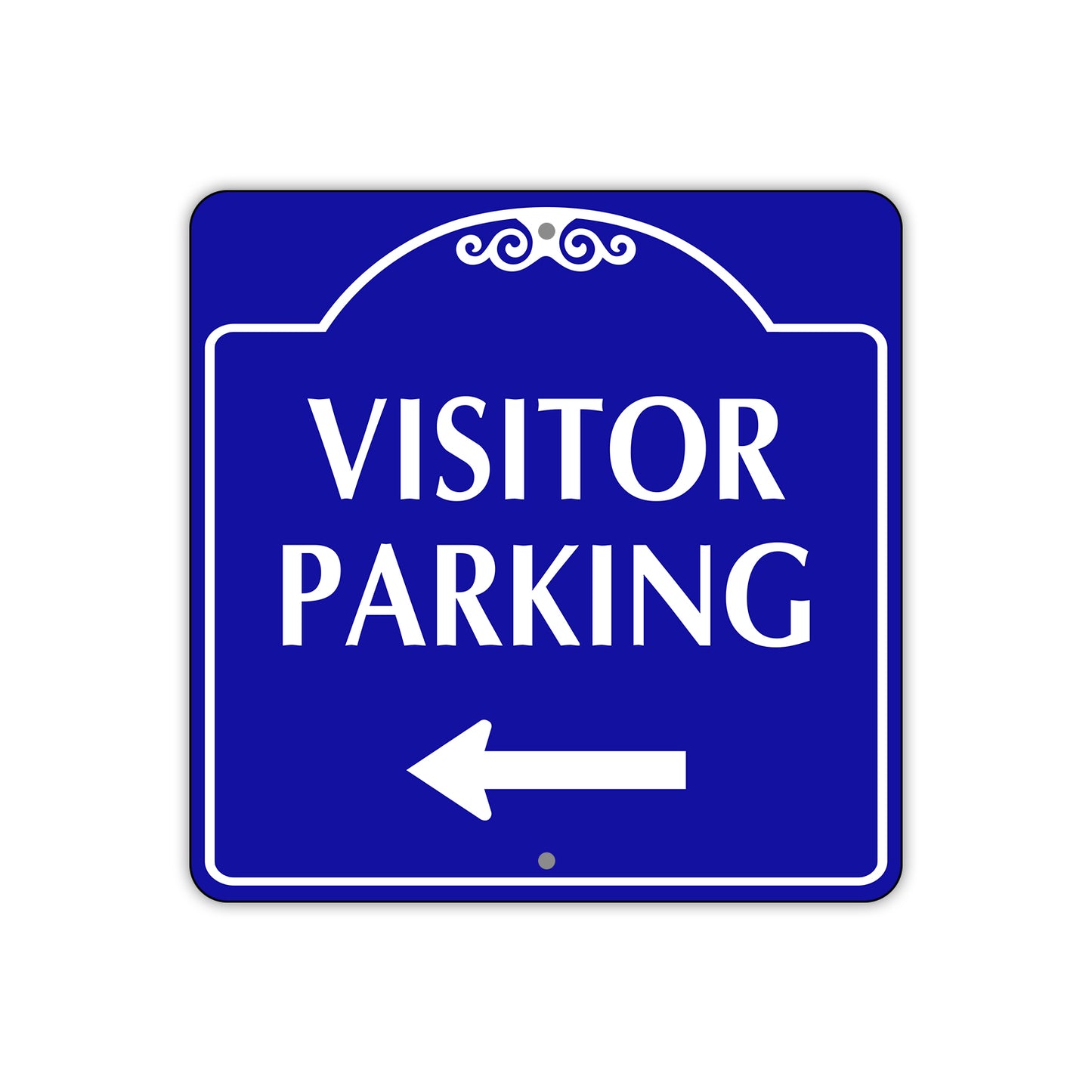 Visitor Parking Left Side Square Metal Sign Plate