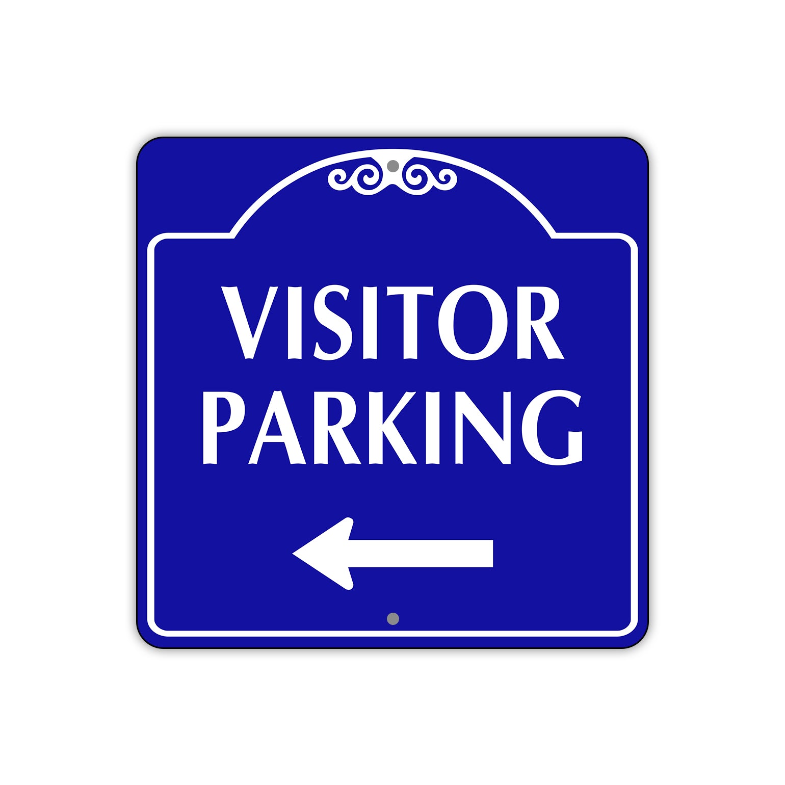 Visitor Parking Left Side Square Metal Sign Plate