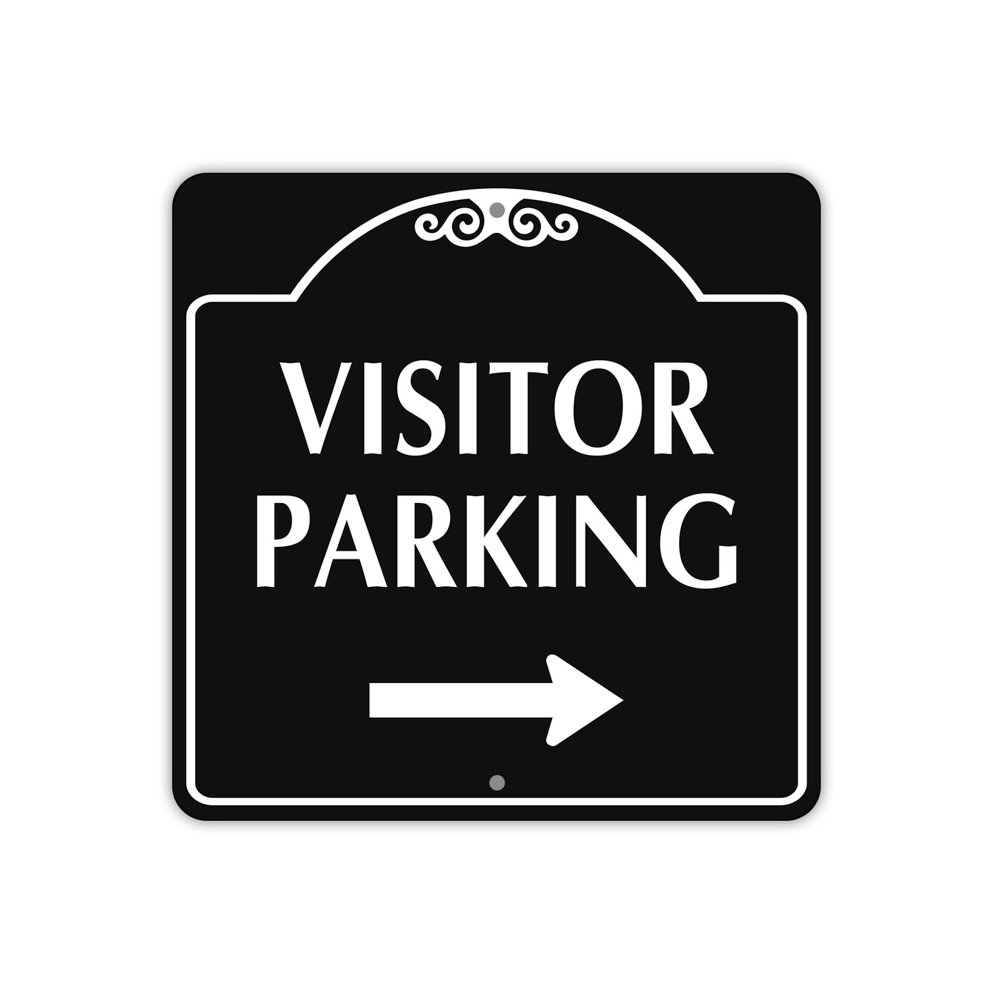 Visitor Parking Right Side Square Metal Sign  
