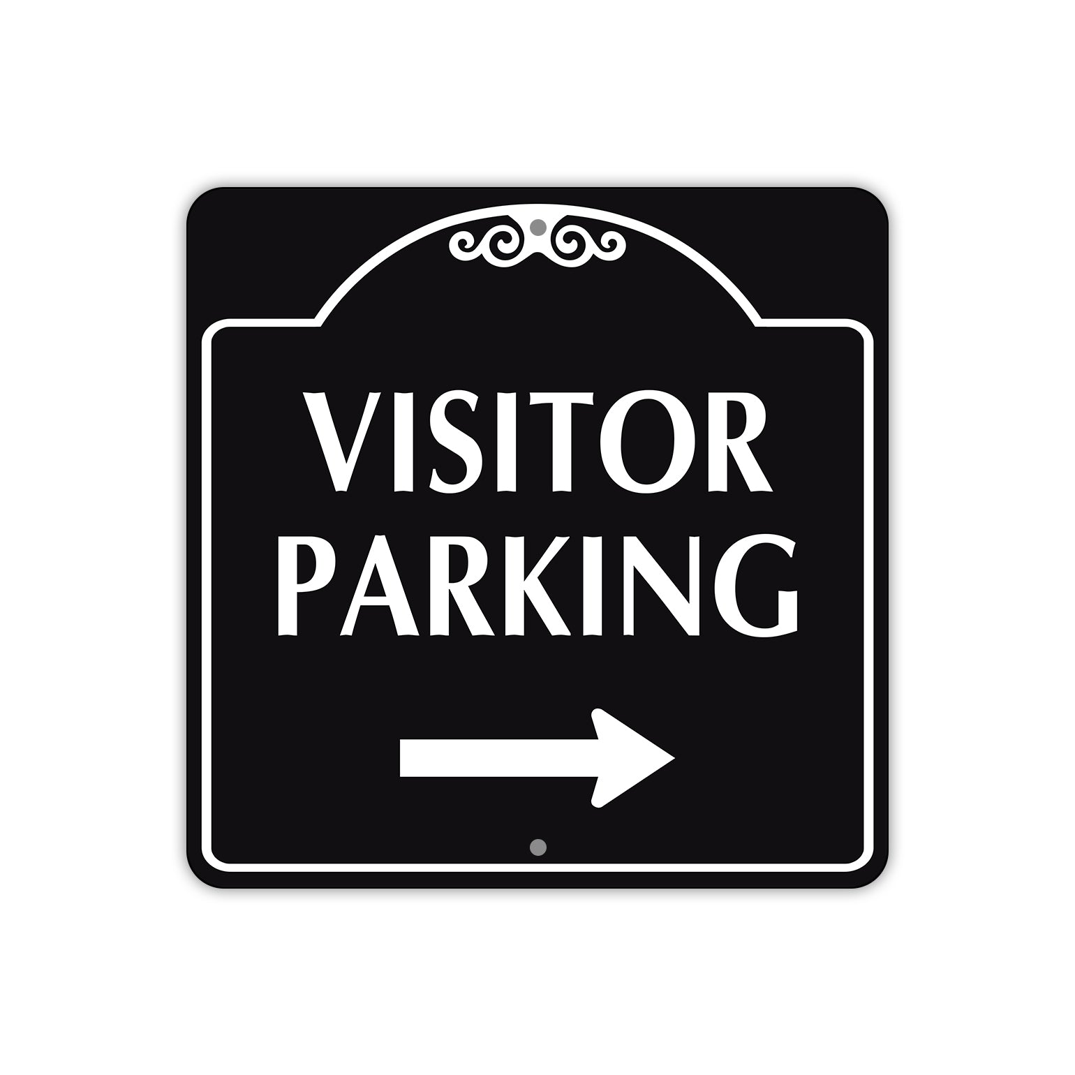 Visitor Parking Right Side Square Metal Sign  